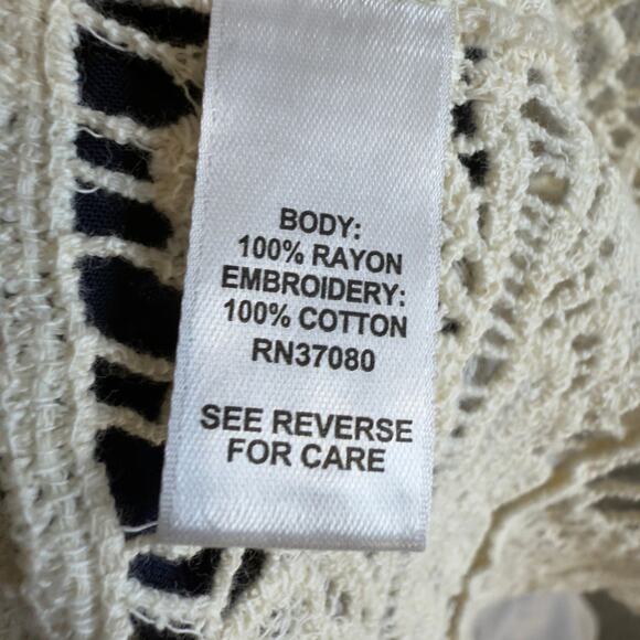 Cato women's sz. XL blue embroidered boho top, lace, feminine unique, #4196 - Picture 8 of 10